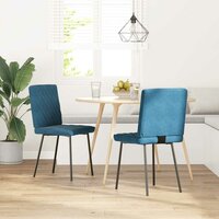 Eetkamerstoelen 2 st fluweel blauw 2