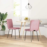Eetkamerstoelen 2 st fluweel roze 2