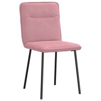 Eetkamerstoelen 2 st fluweel roze 3