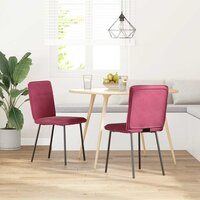 Eetkamerstoelen 2 st fluweel wijnrood 2