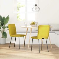 Eetkamerstoelen 2 st fluweel geel 2