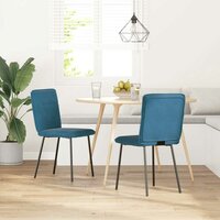 Eetkamerstoelen 2 st fluweel blauw 2