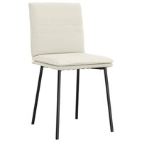 Eetkamerstoelen 2 st fluweel cr&egrave;mekleurig 3