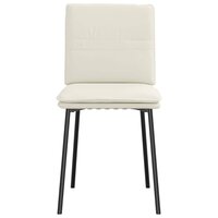Eetkamerstoelen 2 st fluweel cr&egrave;mekleurig 4