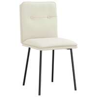 Eetkamerstoelen 2 st fluweel cr&egrave;mekleurig 3