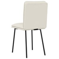 Eetkamerstoelen 2 st fluweel cr&egrave;mekleurig 6