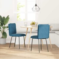 Eetkamerstoelen 2 st fluweel blauw 2