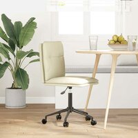 Eetkamerstoel kunstleer cr&egrave;mekleurig 2