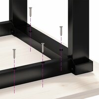 Eettafel O-frame 60x60x75,5 cm massief grenenhout en gietijzer 8