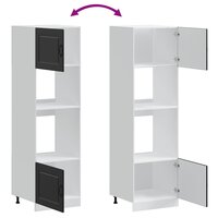 Ovenkasten 2 st Lucca bewerkt hout zwart 8