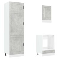 7-delige Keukenkastenset Kalmar bewerkt hout betongrijs 5