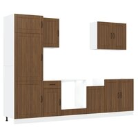7-delige Keukenkastenset Lucca bewerkt hout bruin eikenkleur 2