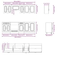 8-delige Keukenkastenset Kalmar bewerkt hout gerookt eiken 7