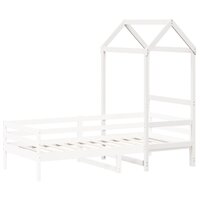 Kinderbedhuisje 98x70x176,5 cm massief grenenhout wit 3