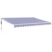 Luifel automatisch uitschuifbaar 4,5x3 m blauw en wit 2