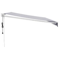 Luifel automatisch uitschuifbaar 4,5x3 m blauw en wit 4