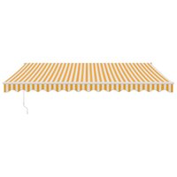 Luifel automatisch uitschuifbaar 4,5x3 m geel en wit 3