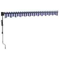 Luifel automatisch uitschuifbaar 3x2,5 m blauw en wit 6