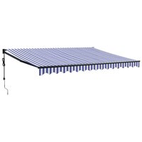 Luifel automatisch uitschuifbaar 4,5x3 m blauw en wit 2