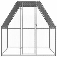 Kippenkooi 2x2x2 m gegalvaniseerd staal zilverkleurig en grijs 3