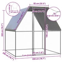 Kippenkooi 2x2x2 m gegalvaniseerd staal zilverkleurig en grijs 5