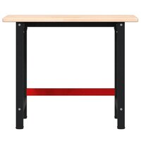 Werkbank rechthoekig 100x60x81,5 cm massief eikenhout 4