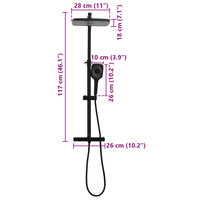 Douchekoppenset dubbel met mengkraan en slang messing zwart 9