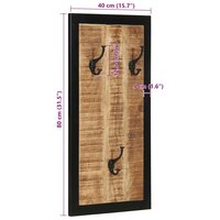 Kapstok 40x2x80 cm massief ruw mangohout 9