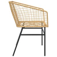 Tuinstoel bruin poly rattan 2 st 6