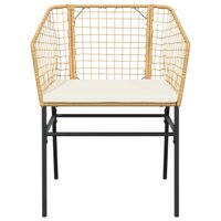 Tuinstoelen 2 st met kussens poly rattan bruin 5