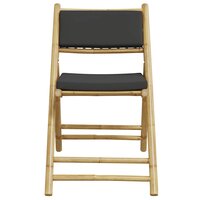 3-delige Bistroset inklapbaar met kussens bamboe donkergrijs 6