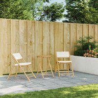 3-delige Bistroset inklapbaar met kussens bamboe cr&egrave;mewit 3