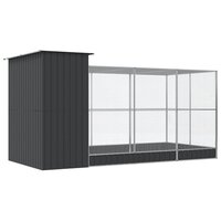 Voli&egrave;re met verlengstuk 416x203x216 cm staal zilverkleurig 5