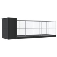 Voli&egrave;re met verlengstuk 623x203x216 cm staal zilverkleurig 5