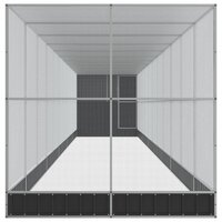 Voli&egrave;re met verlengstuk 1244x203x216 cm staal zilverkleurig 4