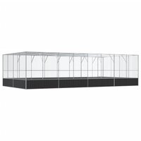 Voli&egrave;re met verlengstuk 832x414x212 m staal zilverkleurig 5