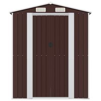 Tuinschuur 192x191x223 cm gegalvaniseerd staal donkerbruin 3