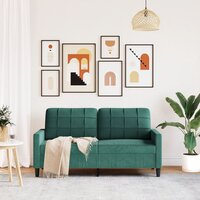 Tweezitsbank 140 cm fluweel donkergroen 3