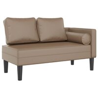 Chaise longue met kussens kunstleer cappuccino 2