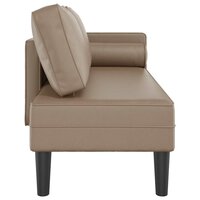 Chaise longue met kussens kunstleer cappuccino 4