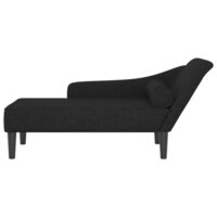 Chaise longue met kussens stof zwart 3