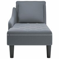 Chaise longue met kussen&amp;rechterarmleuning fluweel donkergrijs 4