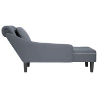 Chaise longue met kussen&amp;rechterarmleuning fluweel donkergrijs 5
