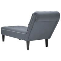 Chaise longue met kussen&amp;rechterarmleuning fluweel donkergrijs 6
