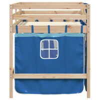 Kinderhoogslaper met gordijnen 80x200 cm grenenhout blauw 5