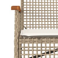 Tuinbank met kussen poly rattan en acaciahout beige 8