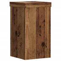 Plantenstandaards 2 st 10x10x18 cm bewerkt hout oud houtkleurig 4
