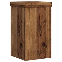 Plantenstandaards 2 st 10x10x18 cm bewerkt hout oud houtkleurig 7
