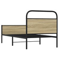 Bedframe zonder matras bewerkt hout sonoma eikenkleur 75x190 cm 7
