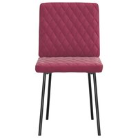Eetkamerstoelen 2 st fluweel wijnrood 4